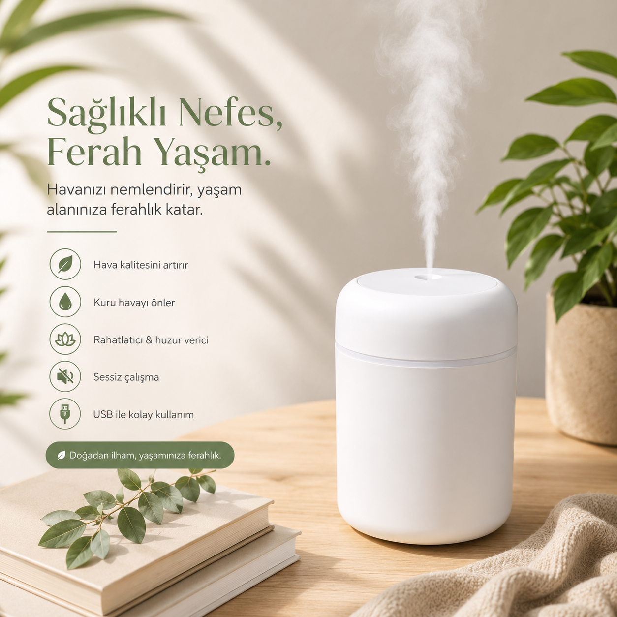 RGB Mini Hava Nemlendirici & Gece Lambası